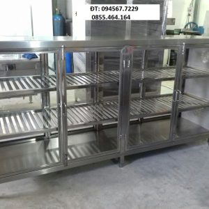 TỦ CHÉN 2 TẦNG SONG CỬA KÍNH 2 MẶT