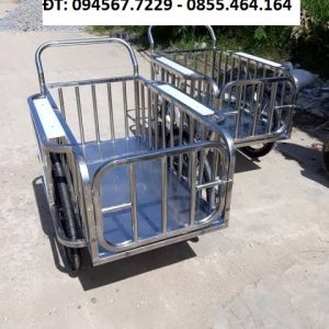 Xe thu gom rác inox y tế, bán xe đẩy rác y tế inox